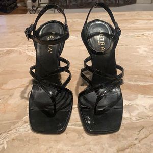 Petra made in Italy black patten leather sandals